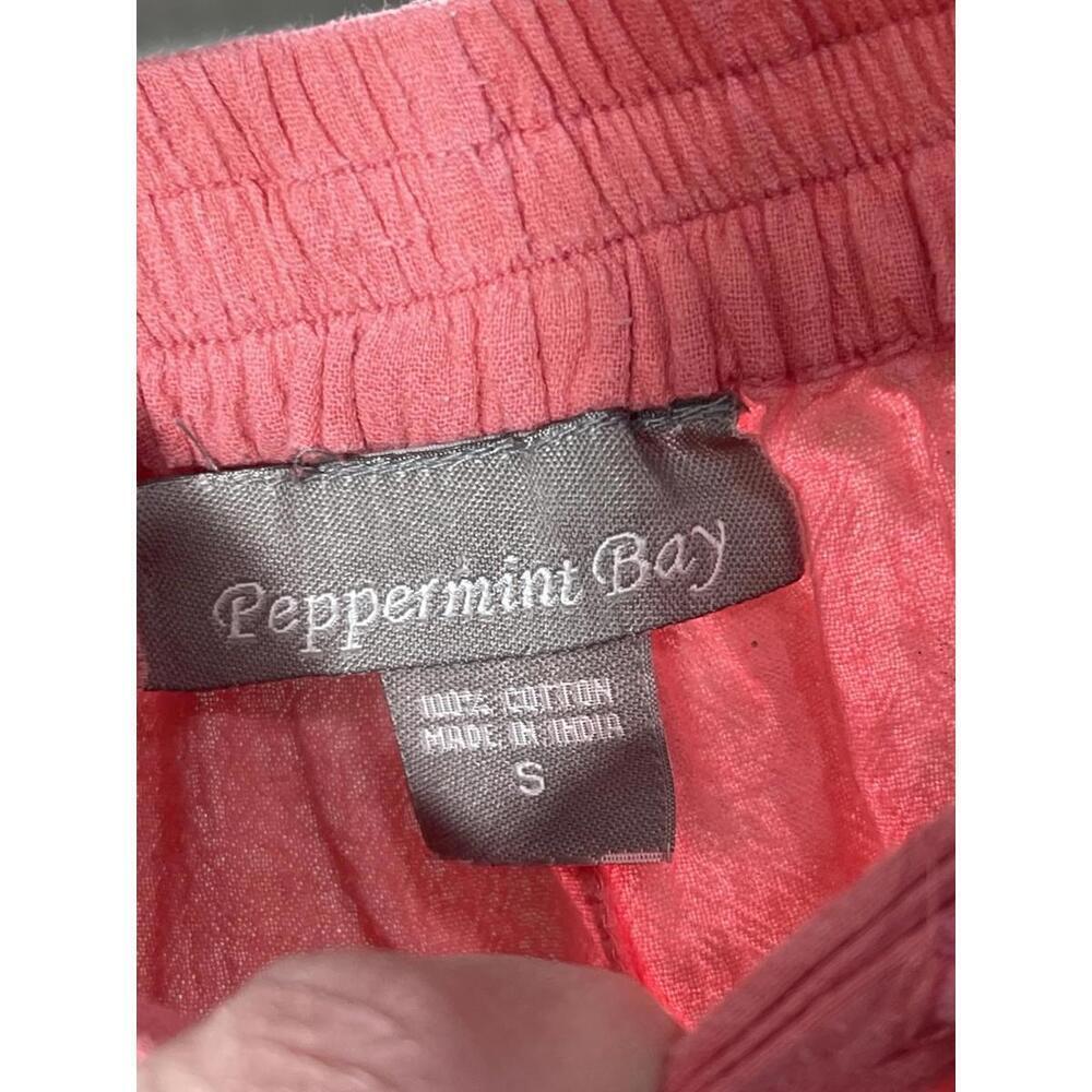 Peppermint Bay Coral Pink Palazzo Pants 100% Cotton Tiered Wide Leg Boho Beach S - Picture 3 of 4